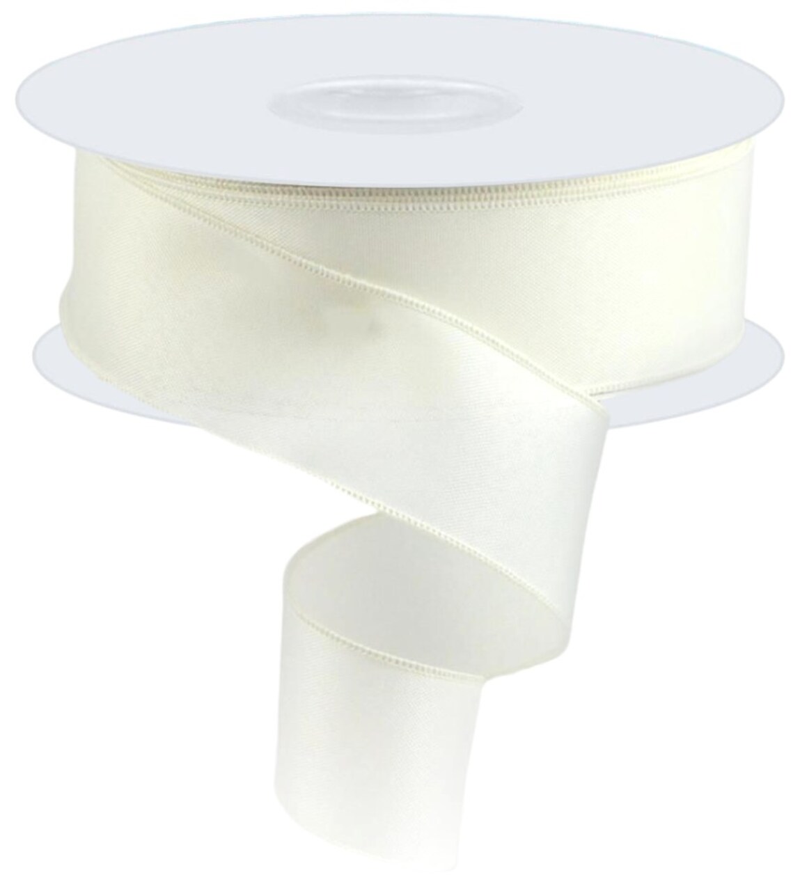 50 Yards - 2.5" Bulk Cream / Ivory Wired Canvas Ribbon Roll, 50 Yards (150' Feet) - For Bows, Wreaths, Gift Wrap, Crafts, and Decorations - Bulk, Value, Spring, Summer, Easter